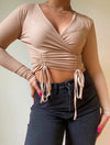 Brianna ribbed long sleeve crop top