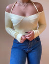 Jen long sleeve halter strap top