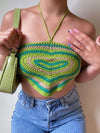 Miranda halter crochet top (green)