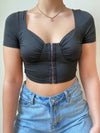 Canella hook eye crop top