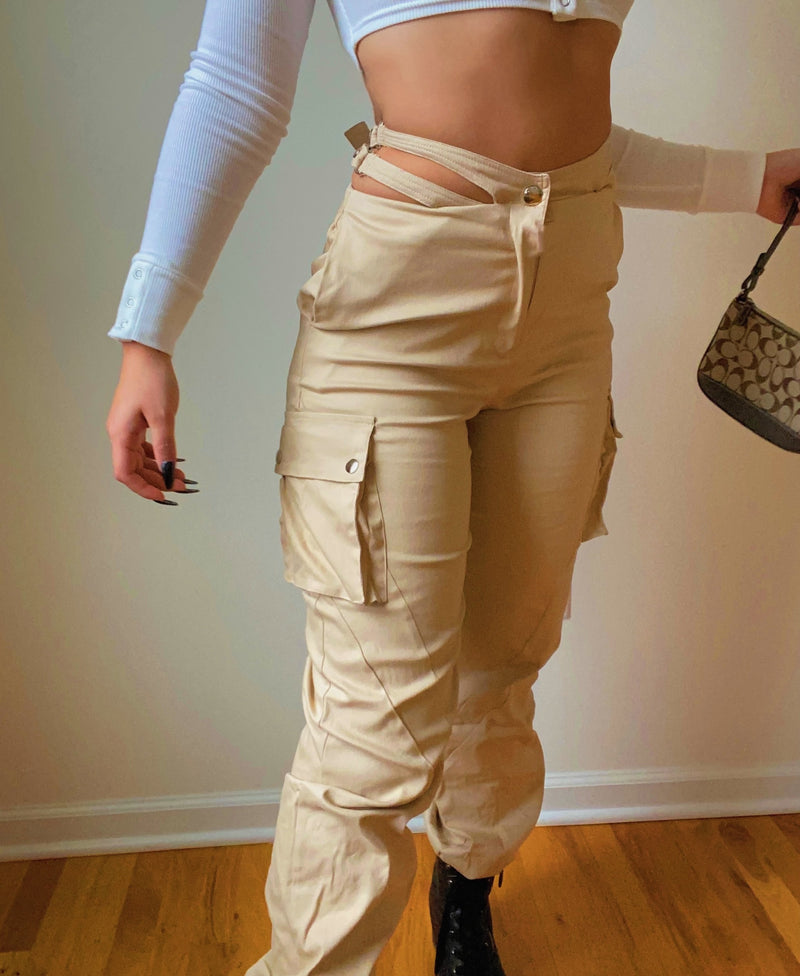 Gigi strap cargo pants