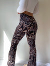 Brown swirl flare pants